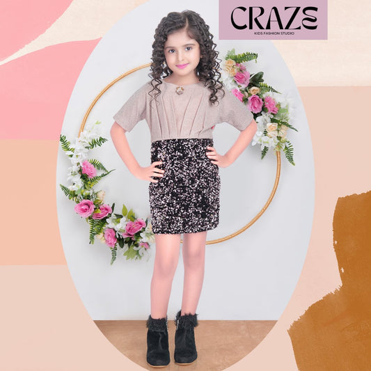 Pink & Black Sequin - Girls Dress Dresses - Craze Fashion Studio