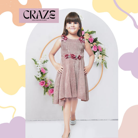 Pink Floral Party Dress Dresses - Craze Fashion Studio