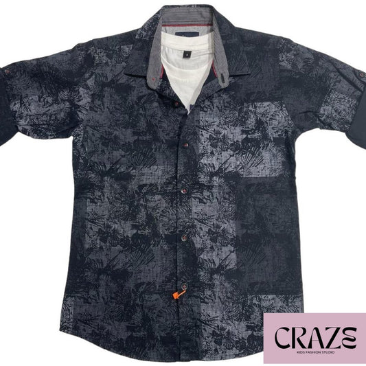 Printed Full sleeves shirt with separate t-shirt. Shirts - Craze Fashion Studio