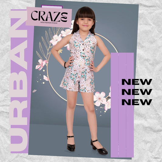 Printed Short Jumper Girls Jumpsuits - Craze Fashion Studio